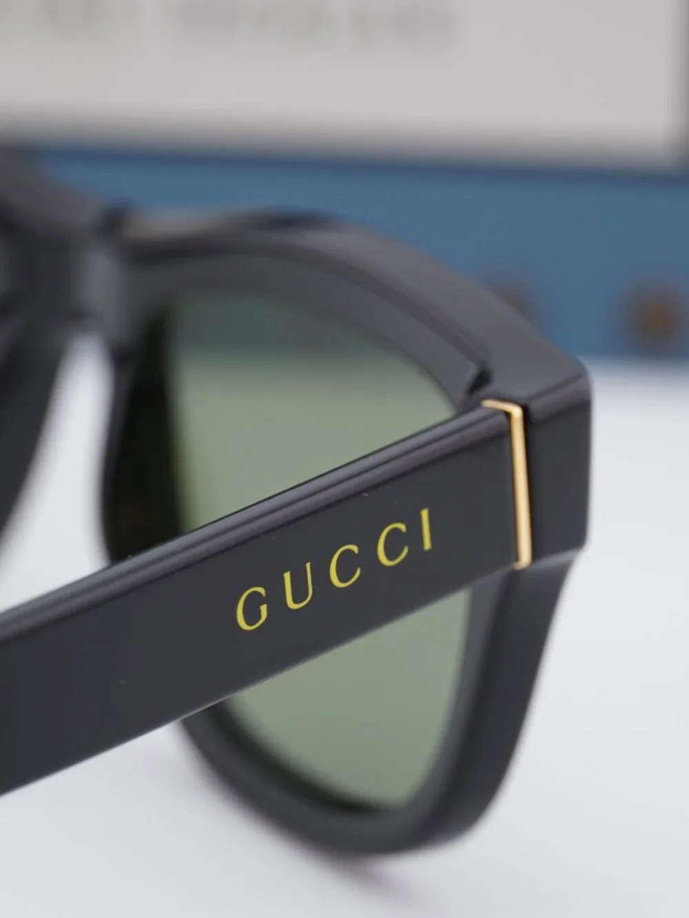 Gucci GG1135S 001 Square Sunglasses - Black\Green Polarized